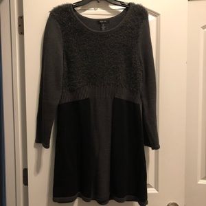 Gray and black sweater dress
